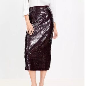NWT Loft Sequin Midi Skirt